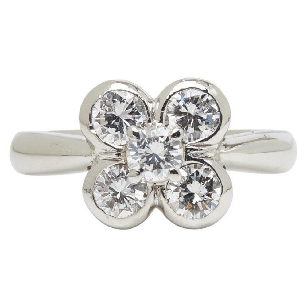 Unbranded Diamond Platinum 900 Ring Silver